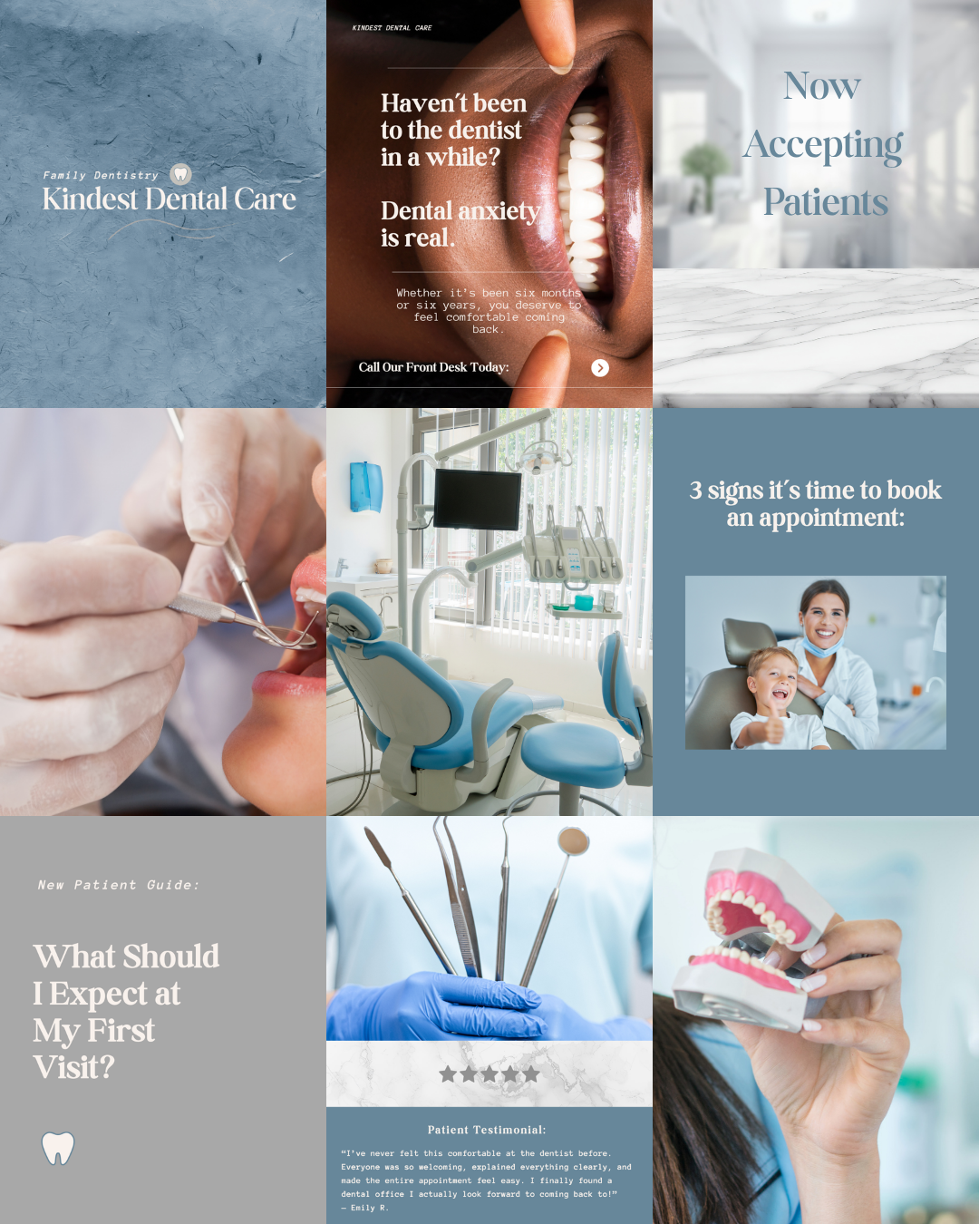 Social media feed concept for a dentist office