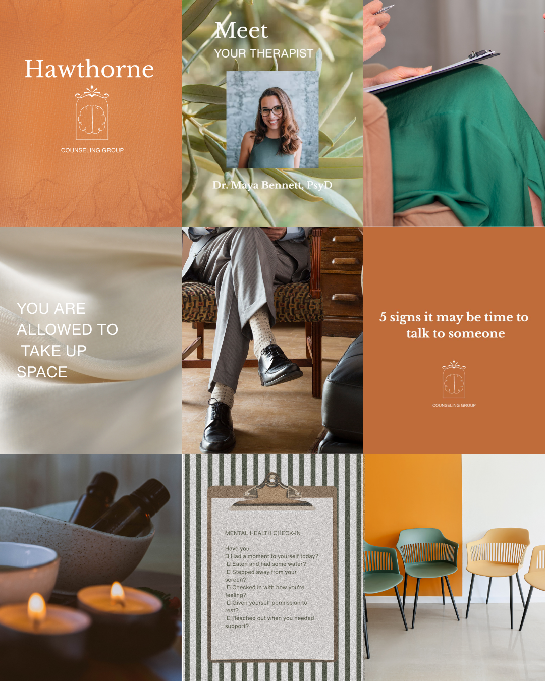 Social media feed concept for a psychiatry and therapy practice